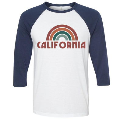 CA Rainbow Navy Sleeves Baseball Tee-CA LIMITED