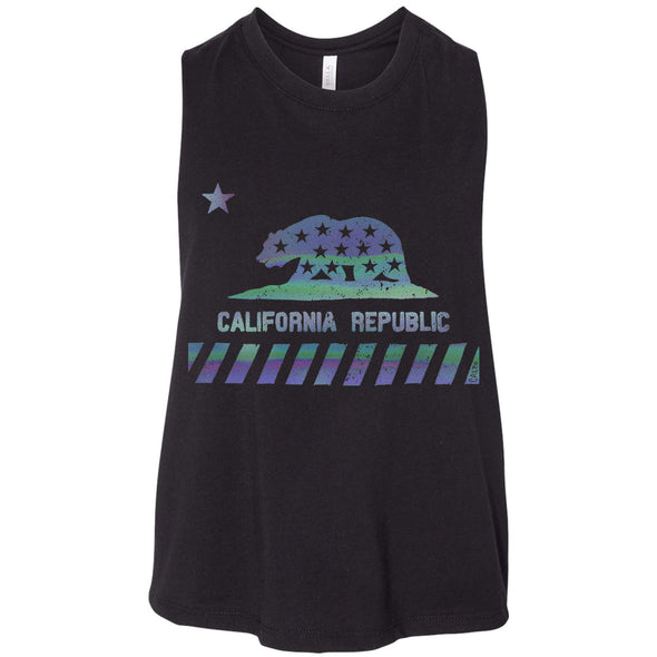 CA Star Flag Cropped Tank-CA LIMITED