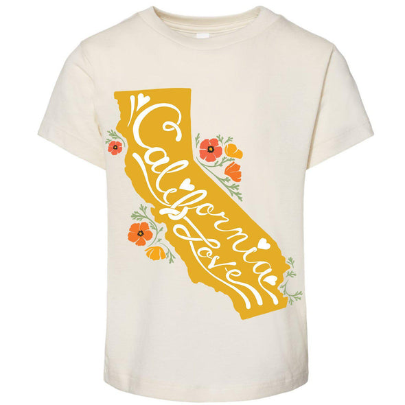 CA State With Poppies Toddlers Tee-CA LIMITED