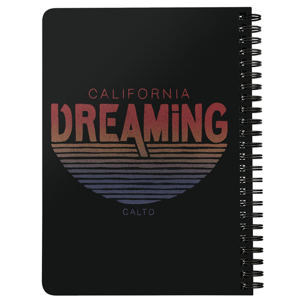 California Dreaming Stripes Black Spiral Notebook-CA LIMITED