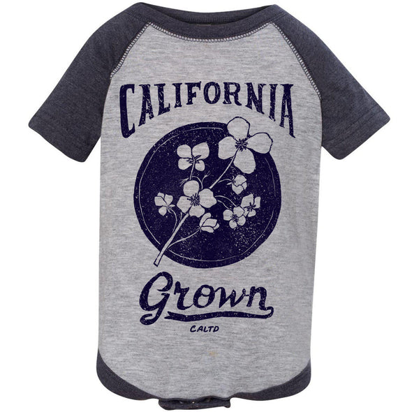 California Grown Circle Baseball Baby Onesie-CA LIMITED