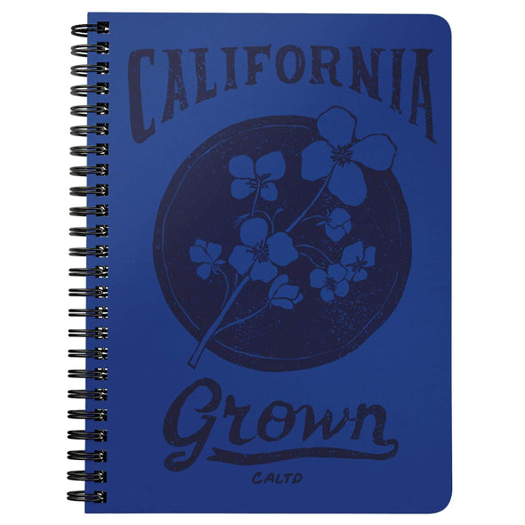 California Grown Circle Blue Spiral Notebook-CA LIMITED