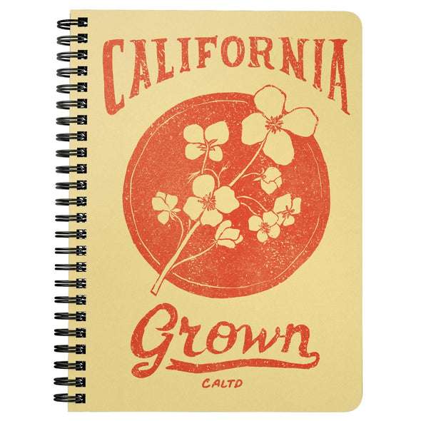 California Grown Circle Cream Spiral Notebook-CA LIMITED