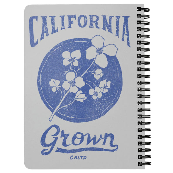 California Grown Circle Grey Spiral Notebook-CA LIMITED
