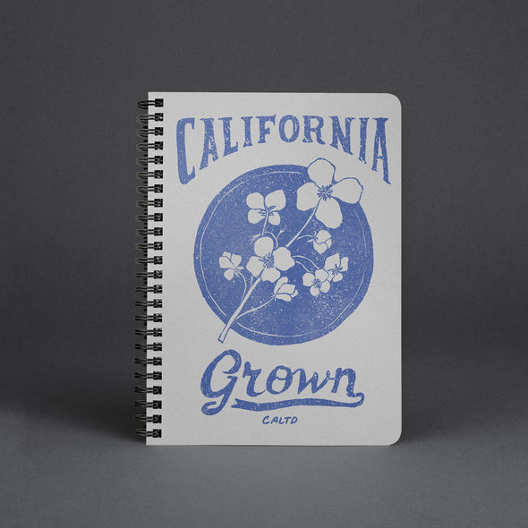 California Grown Circle Grey Spiral Notebook-CA LIMITED