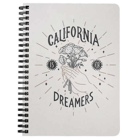 California Is For Dreamers Light Grey Spiral Notebook-CA LIMITED