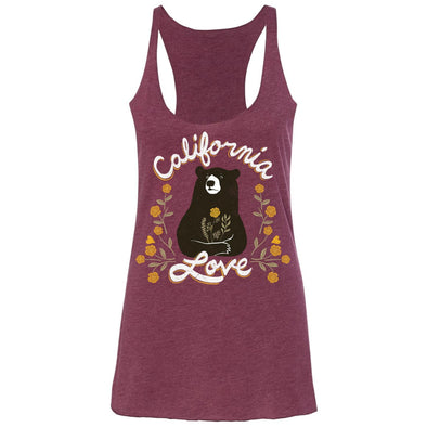 California Love Bear maroon tank-CA LIMITED