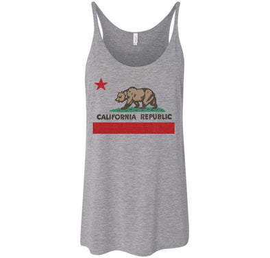 California Republic State Flag Flowy Tank-CA LIMITED