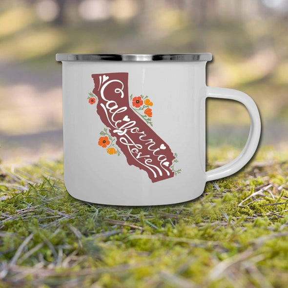 California State With Poppies Camper Mug-CA LIMITED