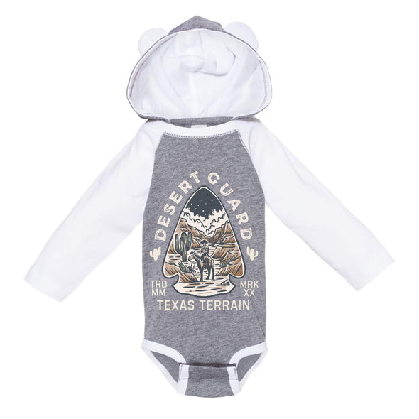 Desert Guard Texas Long Sleeve Hooded Baby Onesie-CA LIMITED