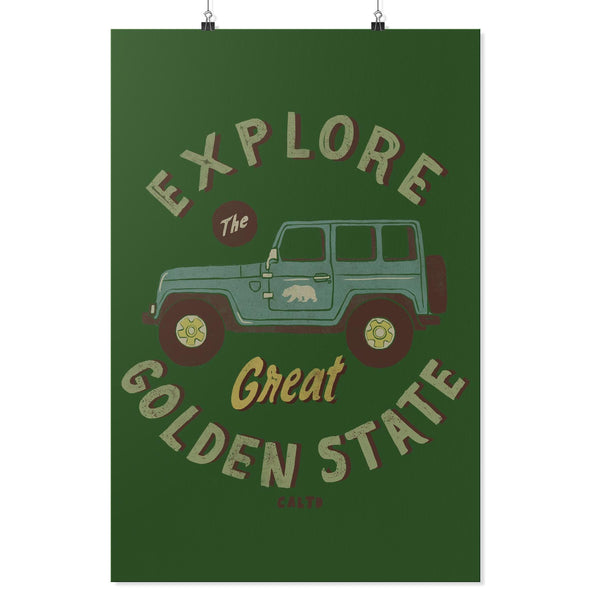 Explore The Great Golden State Green Poster-CA LIMITED