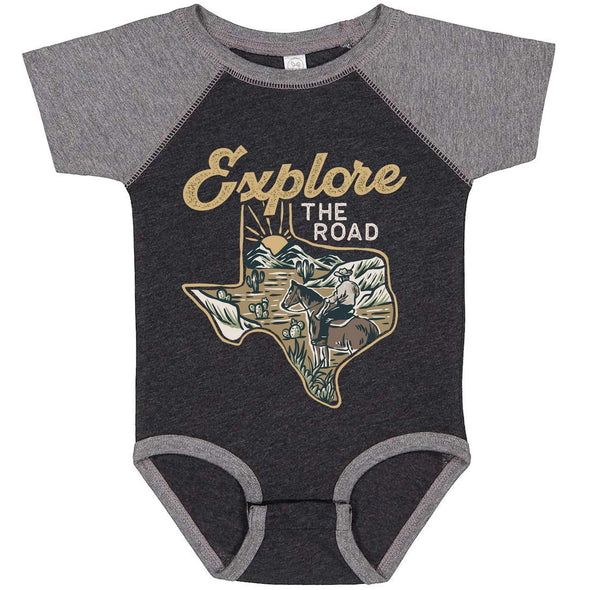 Explore the Road Texas Baseball Baby Onesie-CA LIMITED