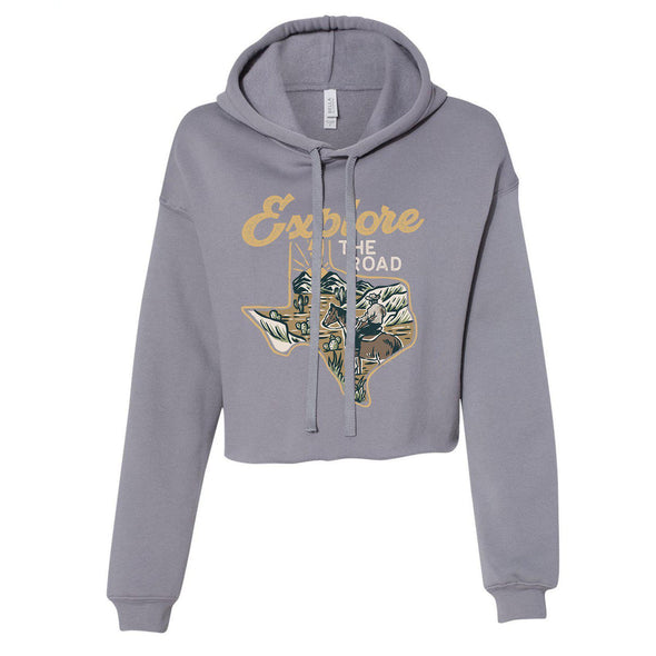Explore the Road Texas Cropped Hoodie-CA LIMITED