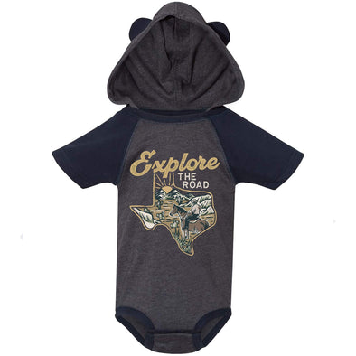 Explore the Road Texas Hooded Baby Onesie-CA LIMITED