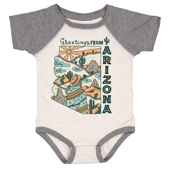 Greetings from Arizona Baseball Baby Onesie-CA LIMITED