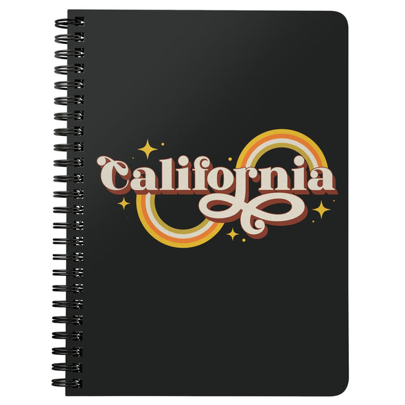 Groovy California Black Spiral Notebook-CA LIMITED