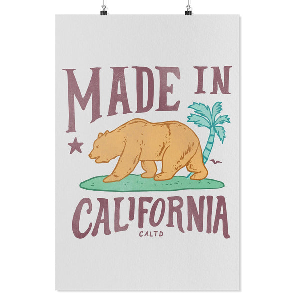 Made in California Grey Poster-CA LIMITED