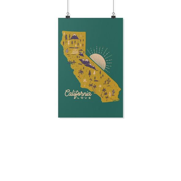 Map CA Love Green Poster-CA LIMITED