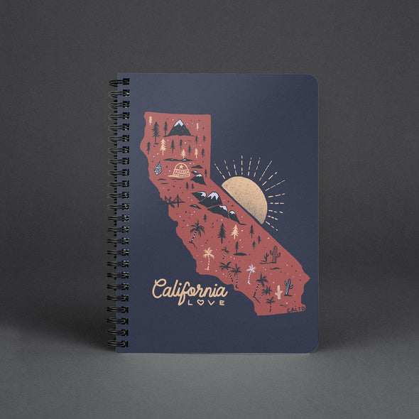 Map CA Love Navy Spiral Notebook-CA LIMITED