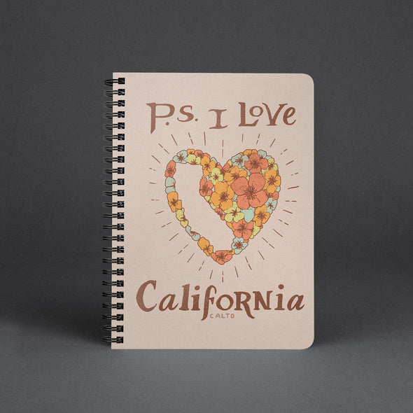 P.S. I Love California Cream Spiral Notebook-CA LIMITED