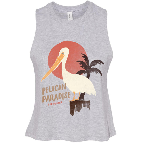 Pelican Paradise Athletic Grey Cropped Tank-CA LIMITED