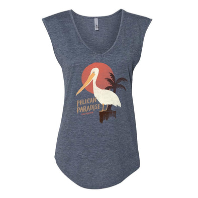 Pelican Paradise Denim V-Neck Muscle Tank-CA LIMITED