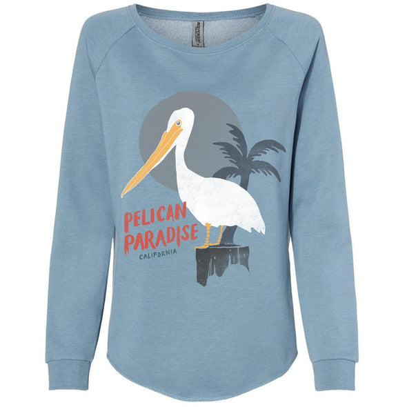 Pelican Paradise Dusty Blue Crewneck Sweatshirt-CA LIMITED