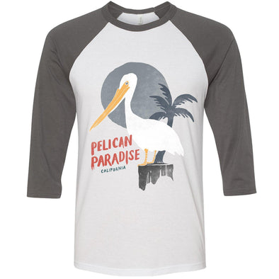 Pelican Paradise Grey Sleeves Baseball Tee-CA LIMITED