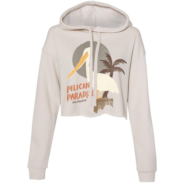 Pelican Paradise Heather Dust Cropped Hoodie-CA LIMITED