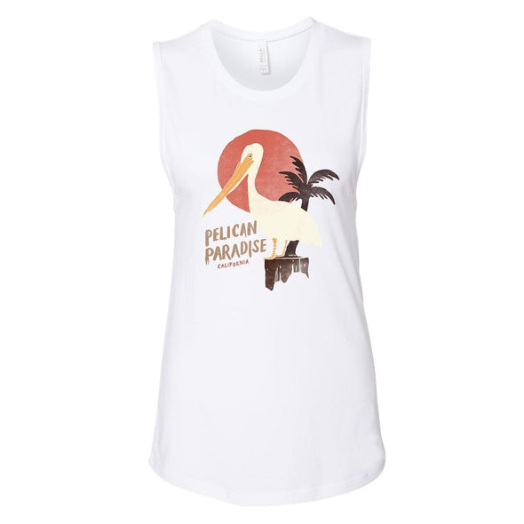 Pelican Paradise White Muscle Tank-CA LIMITED