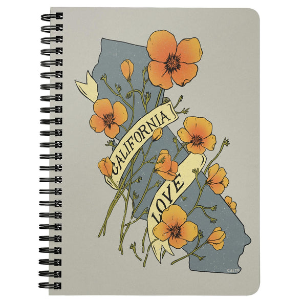Poppy CA Love Ash Spiral Notebook-CA LIMITED