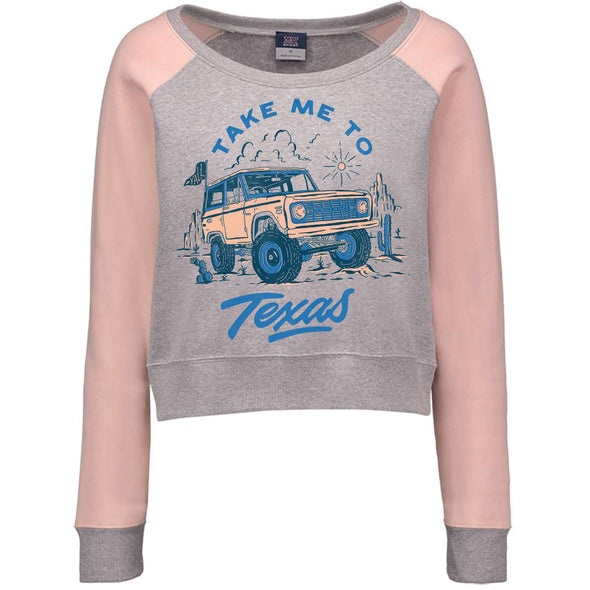 Take Me Tx Cropped Sweatshirt-CA LIMITED