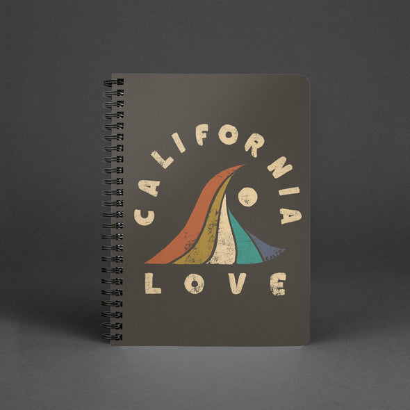 Wave CA Love Warm Charcoal Spiral Notebook-CA LIMITED